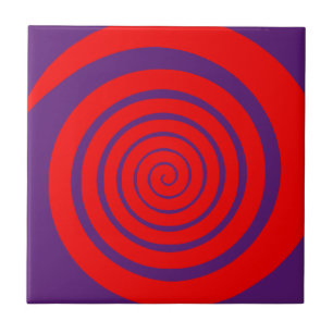 Carreau image en spirale hypnotique rouge