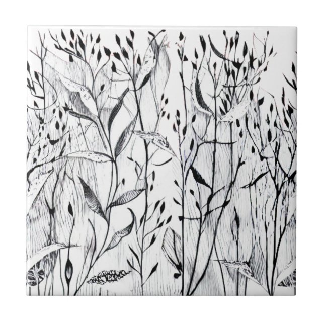 Carreau Image graphique de plantes (Devant)