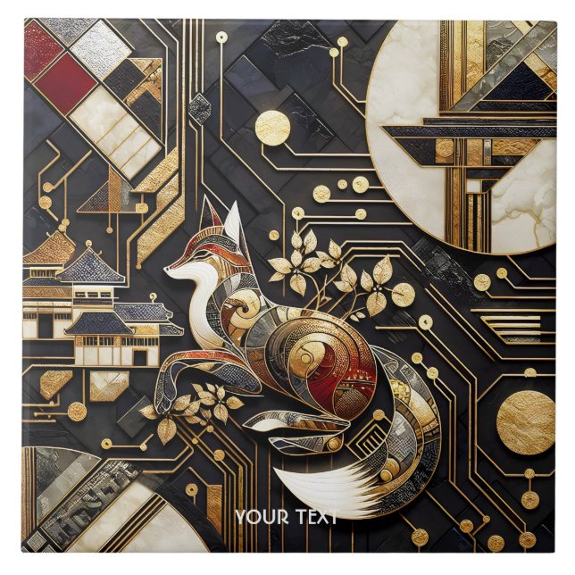 Carreau Imaginaire Abstrait Fox Art (Devant)