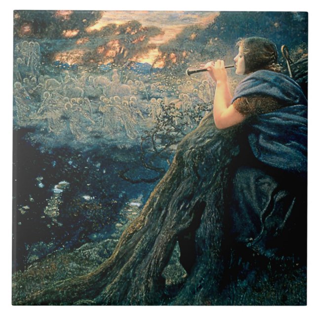 Carreau "Imaginaire au crépuscule" d'Edward Robert Hughes (Devant)