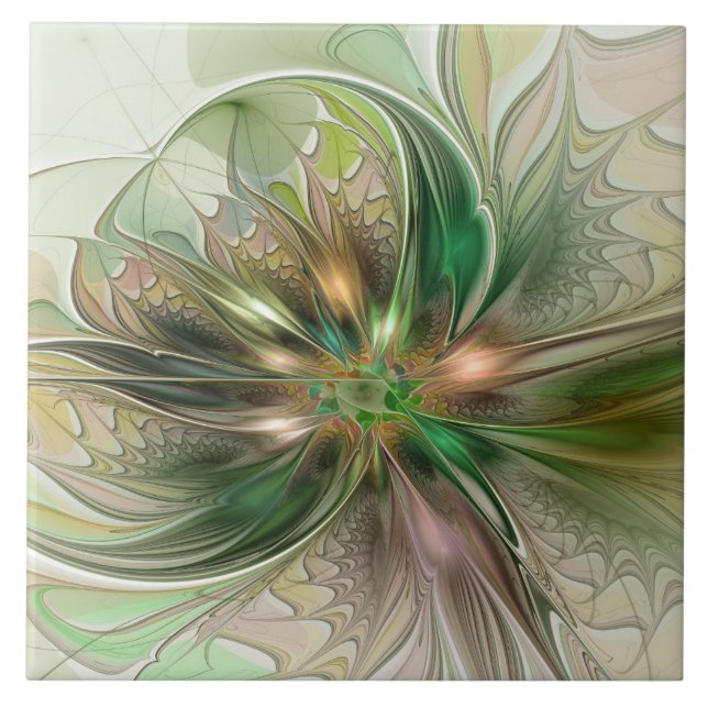 Carreau Imaginaire coloré Moderne Abstrait Fractal (Devant)