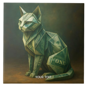Carreau Imaginaire Cute Chat Argent Origami