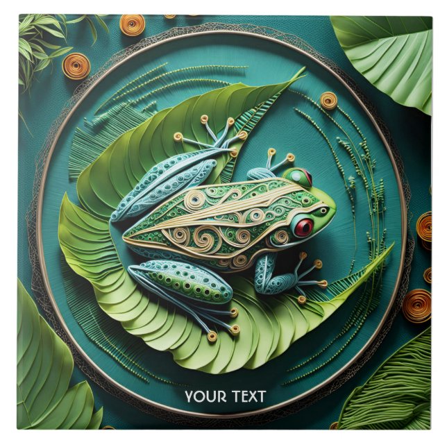 Carreau Imaginaire Cute Frog Feuilles Filigree (Devant)