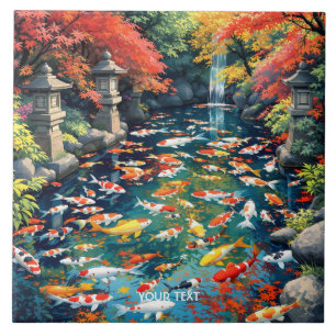 Carreau Imaginaire Cute Koi Fish Pond