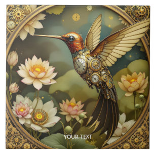 Carreau Imaginaire Cute Steampunk Horloge d'oiseaux