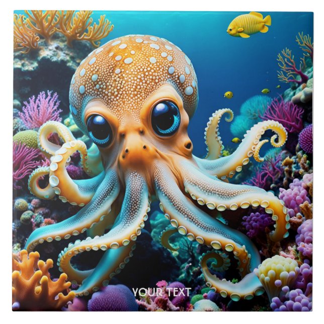 Carreau Imaginaire Cute Vivid Octopus Sea Creatures (Devant)