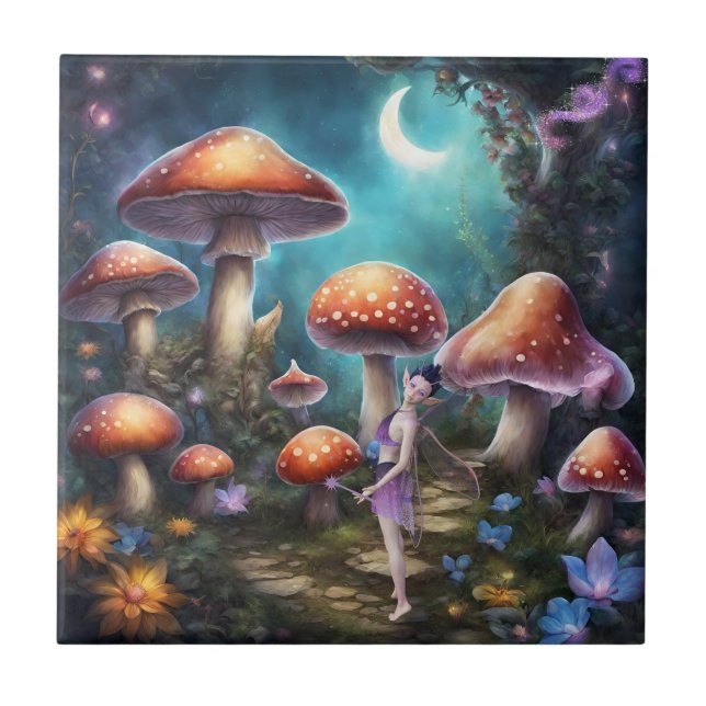 Carreau Imaginaire Dream World Fairy and Mushrooms (Devant)