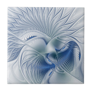 Carreau Imaginaire dynamique tons bleus Abstraits Art frac