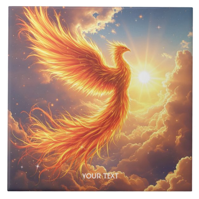 Carreau Imaginaire Flamme mignonne Phoenix augmente (Devant)