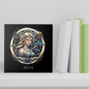 Carreau Imaginaire Gold Blue Celestial Zodiac Soleil Signa