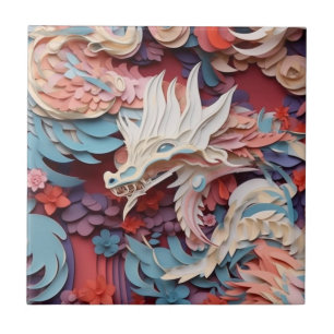 Carreau Imaginaire gothique médiéval Dragon Head 3D Abstra