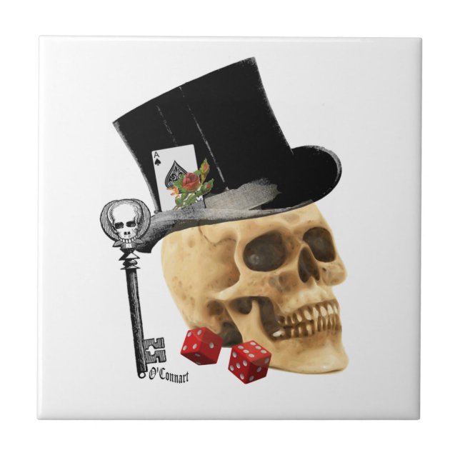 Carreau Imaginaire Gothique parieur crâne tatouage design (Devant)