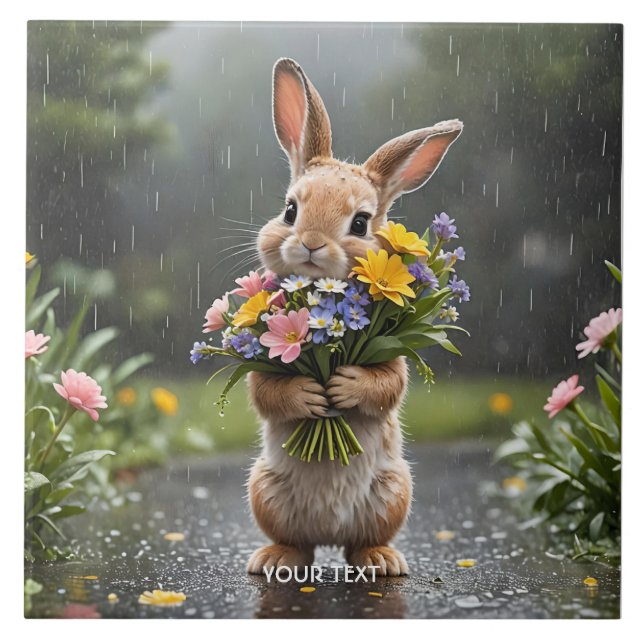 Carreau Imaginaire Jolie Fleurs de lapin Pluie (Devant)