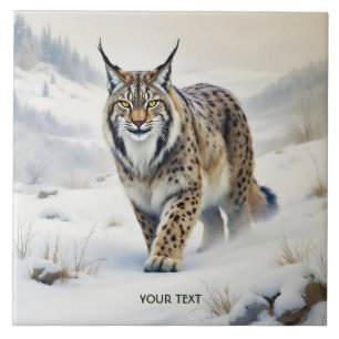 Carreau Imaginaire Lynx doux neige hivernale