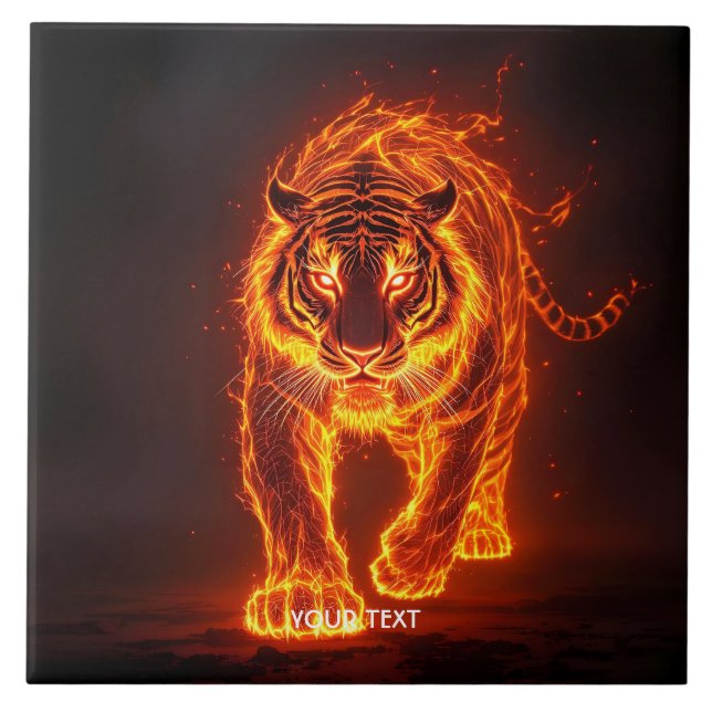 Carreau Imaginaire mignon feu gros tigre (Devant)