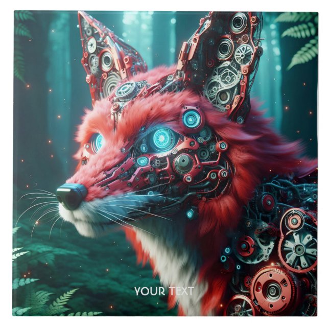 Carreau Imaginaire mignon mécanique Fox Cyborg (Devant)