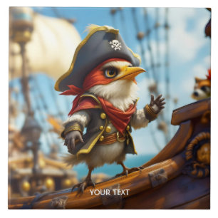 Carreau Imaginaire mignon oiseau capitaine Pirate