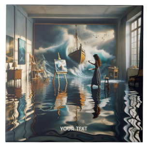 Carreau Imaginaire mignonne fille d'eau de mer