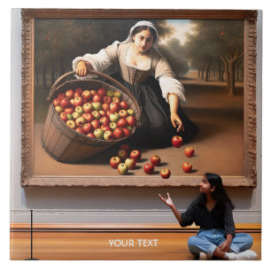 Carreau Imaginaire mignonne fille photo de pomme