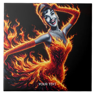 Carreau Imaginaire Mignonne fille robe feu