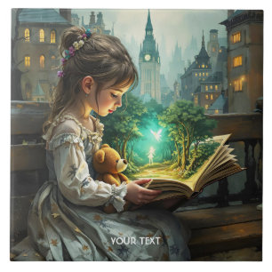 Carreau Imaginaire mignonne jeune fille lecture