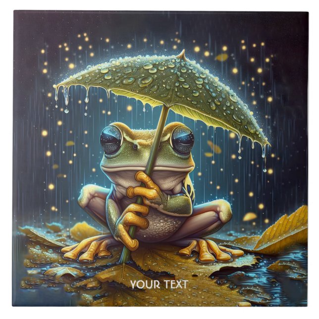 Carreau Imaginaire Mignonne Parapluie Frog Pluie (Devant)