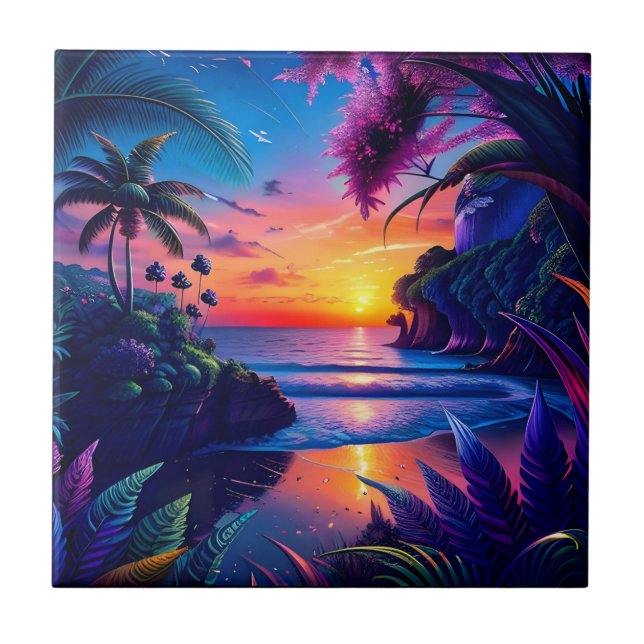 Carreau Imaginaire Tropical Beach Two (Devant)