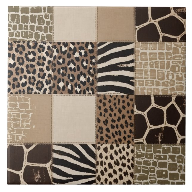 Carreau Impression animale patchwork (Devant)