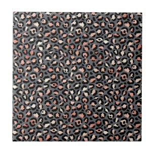Carreau Impression Animale Taches de Léopard Noir Rose Ani