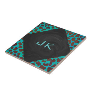 Carreau Impression Brown et Turquoise dalmate