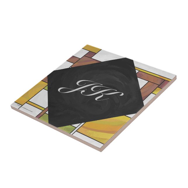 Carreau Impression Brown jaune vert (Côté)