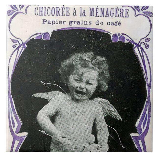 Carreau Impression d'ange chérubin triste (Devant)