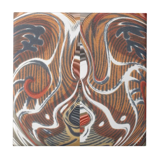 Carreau Impression d'art abstrait africain (Devant)