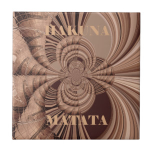 Carreau Impression d'art fractal Hakuna Matata africain/Gr