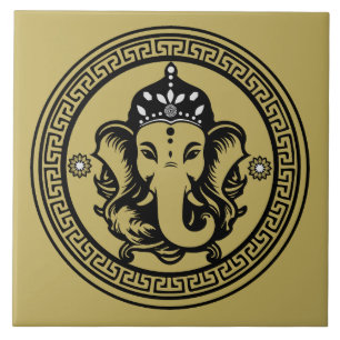 Carreau Impression d'art hindou sur le thème de Ganesha