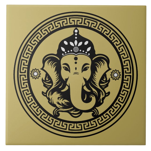Carreau Impression d'art hindou sur le thème de Ganesha (Devant)