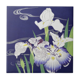 Carreau Impression d'art Iris Japonais Vintage Kogyo Tsuki