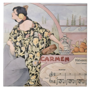 Carreau Impression d'Art Nouveau Carmen Habanera – Opéra V