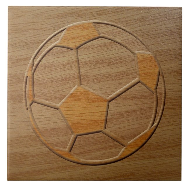 Carreau Impression De Boule De Football En Bois (Devant)