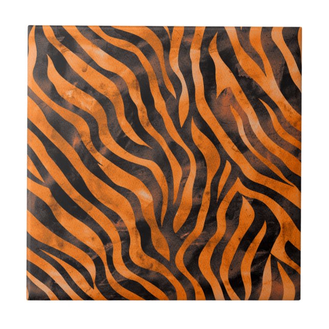 Carreau Impression de tigre d'aquarelle (Devant)