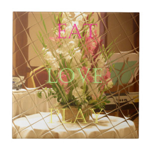 Carreau Impression des fleurs reflétées