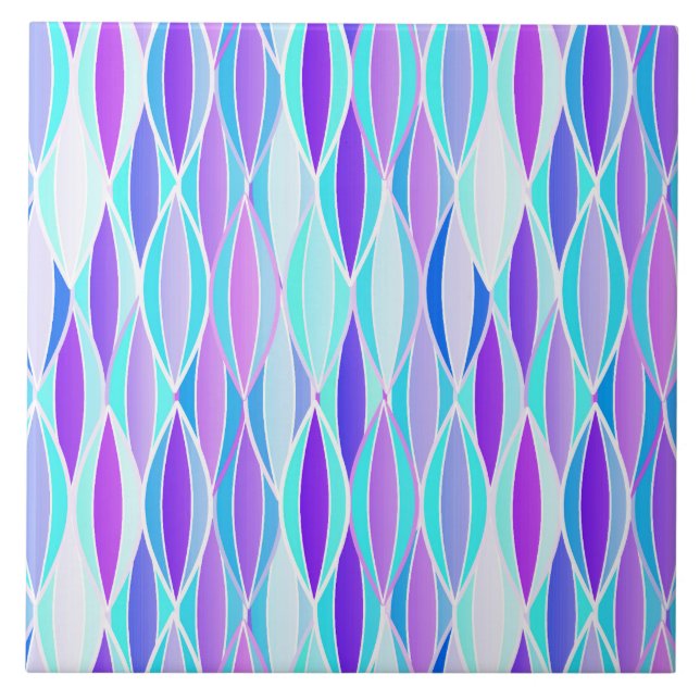 Carreau Impression du ruban du milieu du siècle - violet e (Devant)