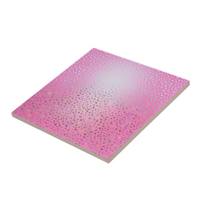 Carreau Impression guépard rose pailleté (Côté)