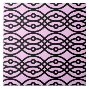 Carreau Impression kimono, rose glacé et noir