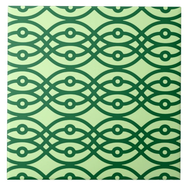 Carreau Impression kimono, vert clair et foncé (Devant)