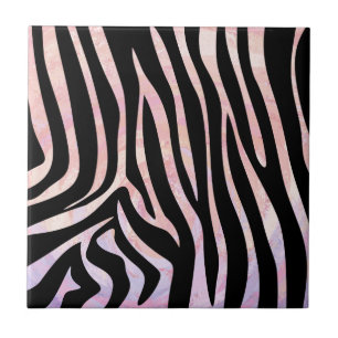 Carreau Impression noire et rose Zebra
