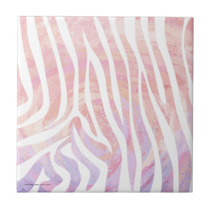 Carreau Impression rose et blanc Zebra