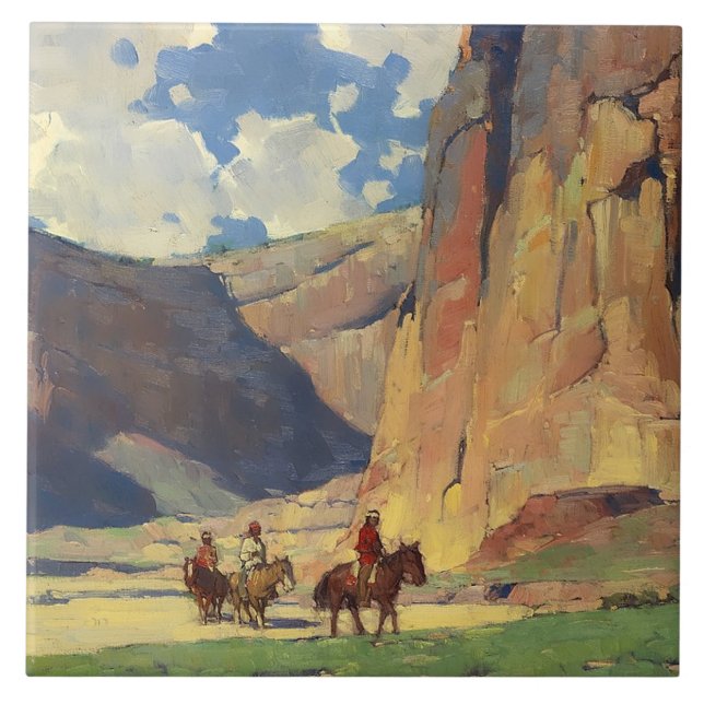 Carreau "Indiens à travers le canyon de Chelly" par Edgar  (Devant)