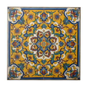 Carreau Indigo Azulejo Bleu et jaune Portugais