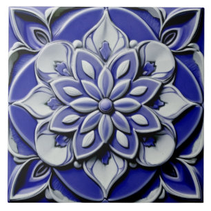 Carreau Indigo Azulejo Bleu Portugais Faux